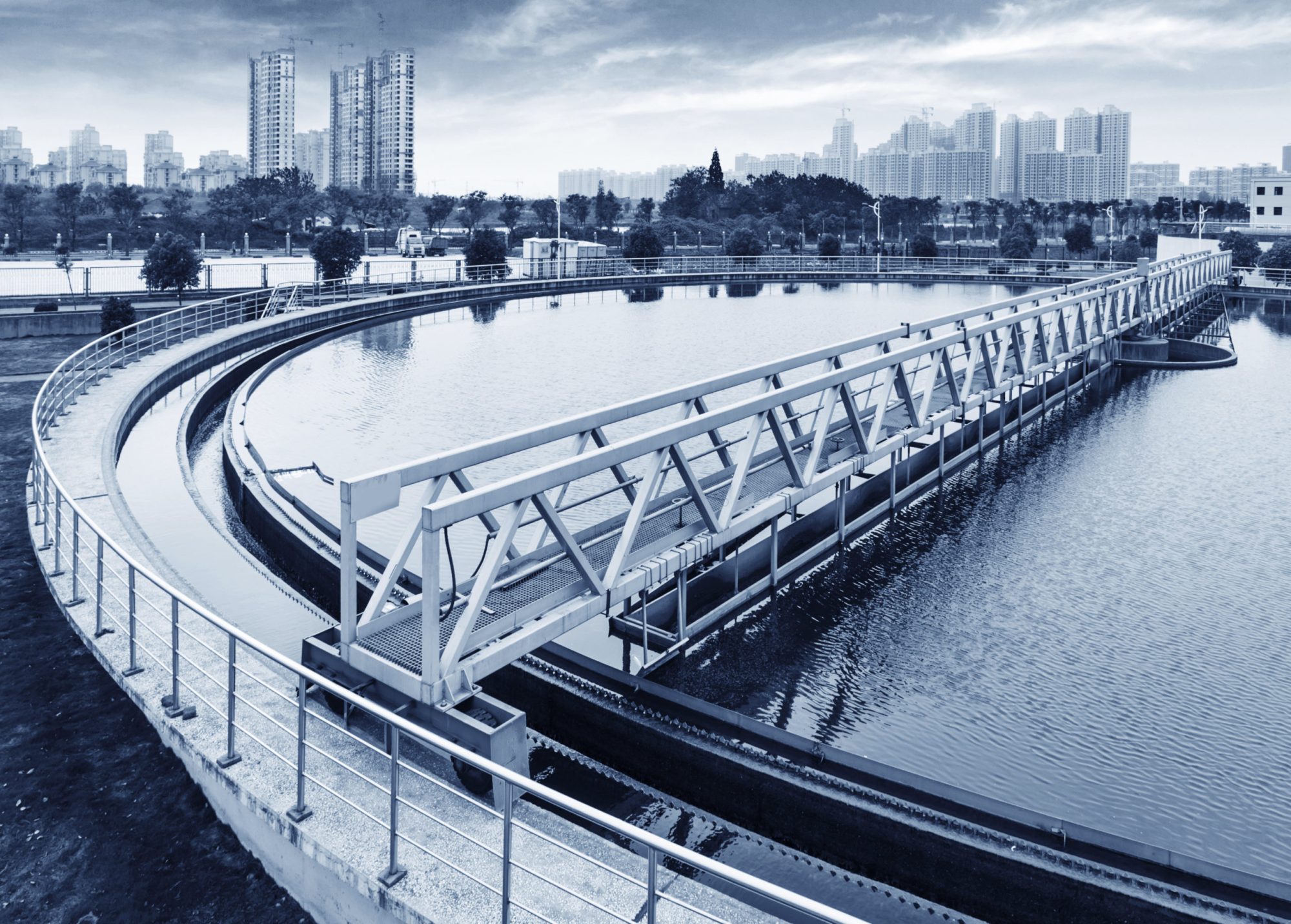 Modern urban wastewater treatment plant.